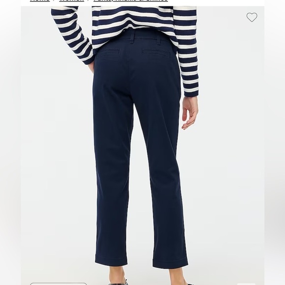 J.Crew High-rise girlfriend chino pant Size 0 Petite Navy Blue Pants NWT - Picture 4 of 8